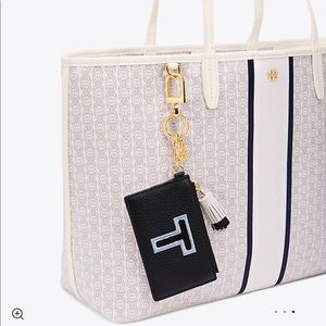 Tory Burch Monogram Card Case Key Fob